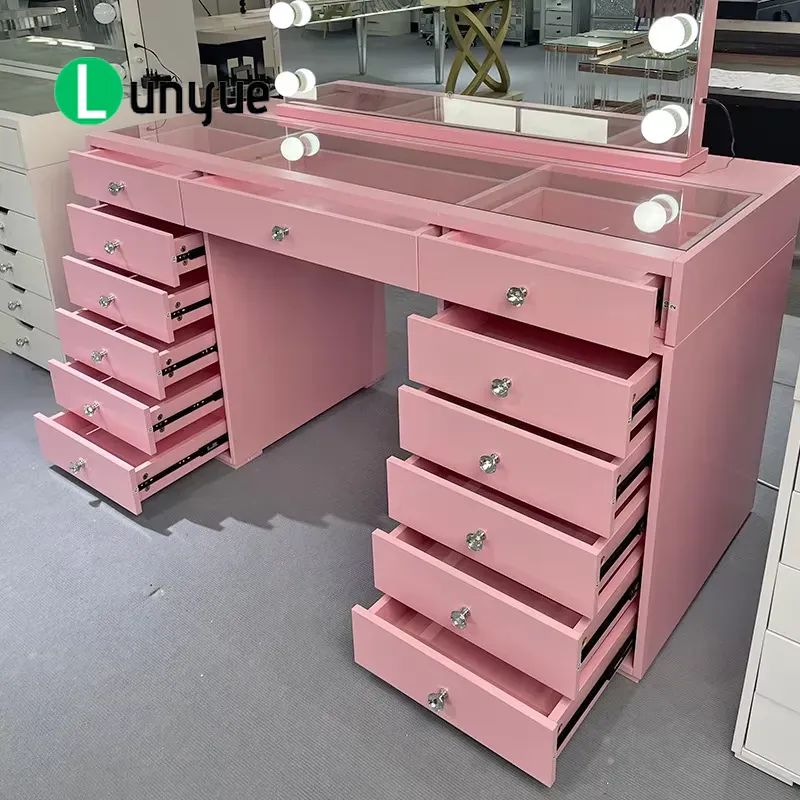 Mesa de Maquiagem de Madeira R - Beauty Makeup Vanity Set avaliação e preço